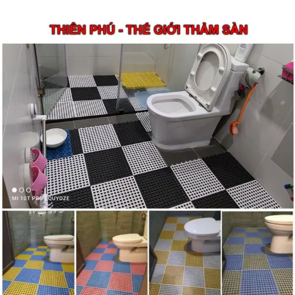 Tấm lót sàn ban công nhà tắm sân vườn Thảm nhựa lỗ kháng khuẩn chống trơn trượt sạch sẽ an toàn cho trẻ Chống trượt Sàn 1