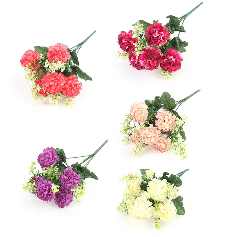 1 Bouquet 5 Heads Hydrangea Silk Flower Artificial Flower Holding Flowers Decor