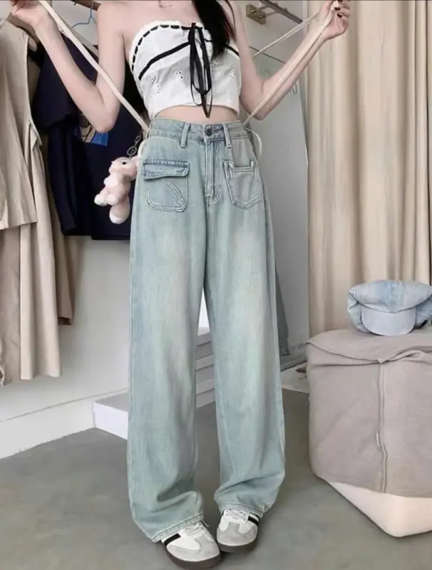 [MỚI] 2 PHIÊN BẢN [NẤM] VÀ [DÀI] QUẦN JEANS SUÔNG PHỐI ĐAI CÁ TÍNH NĂNG ĐỘNG TRẺ TRUNG HOTTREND Women 6