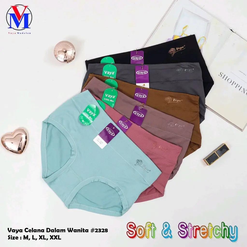 ISI 3 PC 6 PC 12 PC CELANA DALAM MERK VAYA 2328 bahan adem dan berkualitas premium Katun Art Lembut Soft Seksi