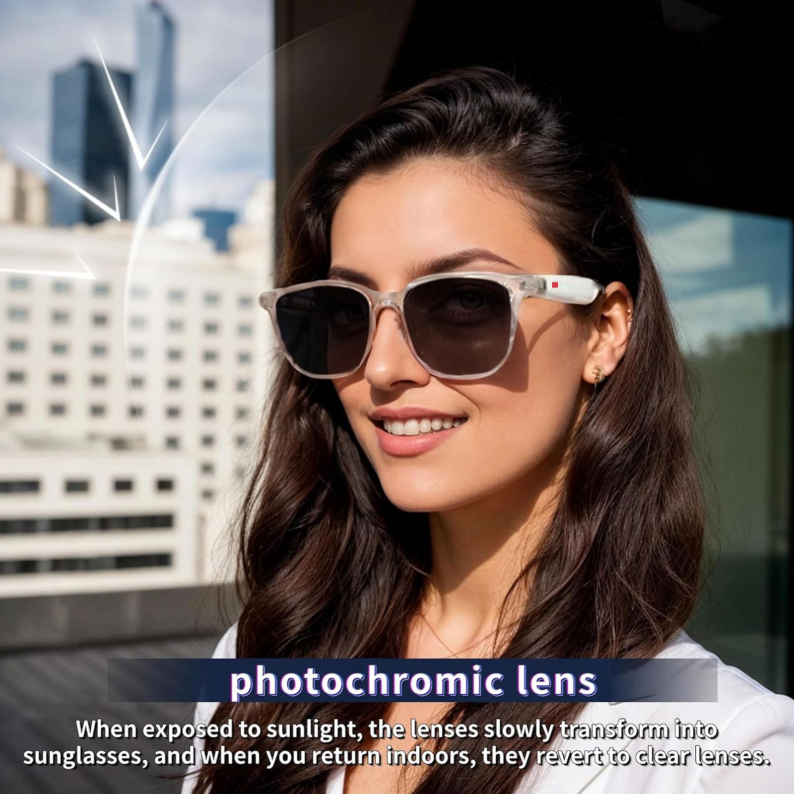 Smart AI translation audio glasses, real-time app translation in over 160 languages, light-sensitive color-changing lenses - Image 5
