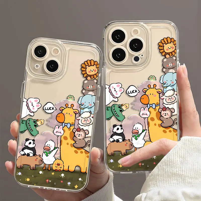 Ốp Điện Thoại Thiết Kế Sở Thú Hoạt Hình, Tương Thích Với iPhone 15 PRO MAX, 14, 13, 12, 11, 16 Plus, XSMax, XR, XS, 7, 8 Plus, Ốp Mềm Silicon Chống Sốc Bền Trong Suốt