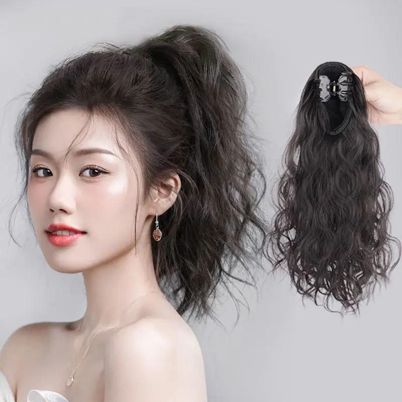 Rambut palsu ekor kuda pendek, penggenggam gebu, ekor kuda rendah ...