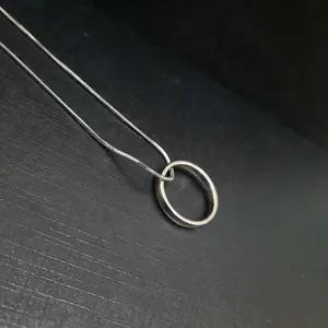 Kalung dan Cincin Titanium Asli Silver dan Emas Model Bulat/Ular LJP_ACC - Hitam, Gold