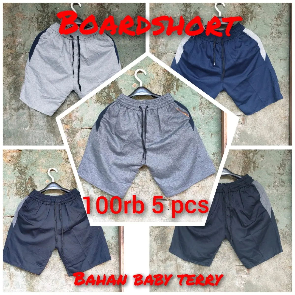 PAKET 100 RIBU DAPAT 5 CELANA BOARD SHORD