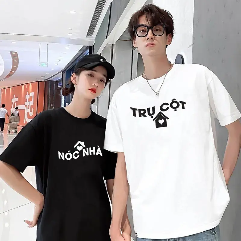 Áo thun cặp nam nữ, áo đôi mặc với người yêu in hình TRỤ CỘT - NÓC NHÀ ý nghĩa (GIÁ 1 ÁO) chất cotton mềm mịn thoáng mát 6