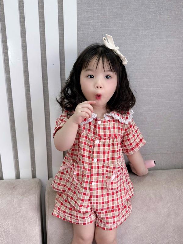 Product Introduction of Bộ kẻ thô mềm cho bé gái size 10-40kg 8