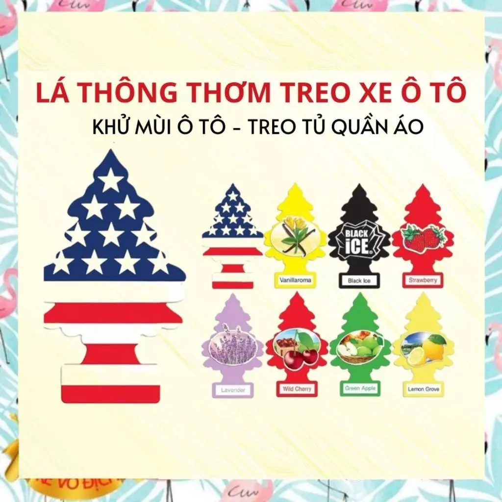 Little Trees Cây Thông Thơm Khử Mùi Treo Xe Ô Tô, Tủ Quần Áo, Phòng Ngủ, Hộc Bàn (mùi hương tùy chọn) - PKX Carduty