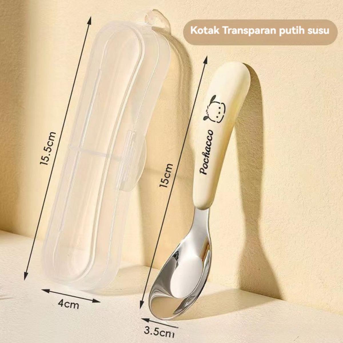 Set Sendok Garpu Bayi Stainless Steel dengan Kotak Gagang Silikon Lembut Set Alat Makan MPASI Anak Portable Travel Cutlery Set Sendok Garpu Sekolah Aman Anti Karat Ringan Higienis untuk Bayi Balita Belajar Makan Mandiri Set Sendok Garpu Bayi Stainless Steel dengan Kotak Gagang Silikon Lembut Set Alat Makan MPASI Anak Portable Travel Cutlery Set Sendok Garpu Sekolah Aman Anti Karat Ringan Higienis untuk Bayi Balita Belajar Makan Mandiri