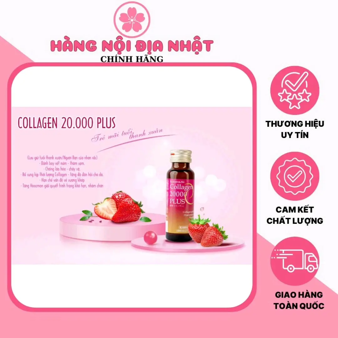 SALE 30/4 Trong Phiên Live Giảm 50%[Mẫu mới] 10 Chai Nước uống Collagen 20.000 Plus Nội Địa Nhật Bản