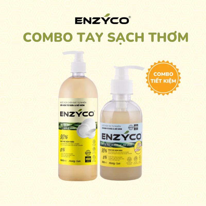 Combo Nước Rửa Tay Và Nước Rửa Chén Sinh Học ENZYCO Làm Sạch Tự Nhiên 90% Enzyme Đậm Đặc