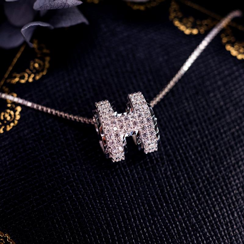 KL0261 Dây Chuyền Bạc Nữ Chữ H Full Tấm 1.5ly Trang sức Brands