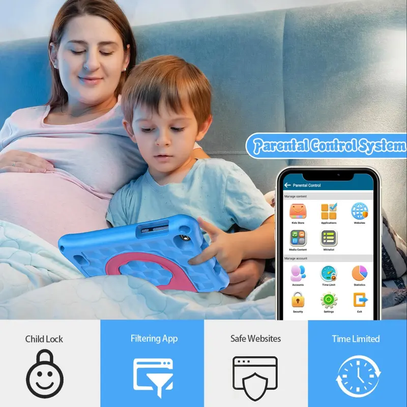 HD Touch Screen 7 Inch Tablet, Android 11 Tablet 2GB RAM 32GB Storage Tablet with WiFi Dual Camera, Parental Control System Android Tablet 3