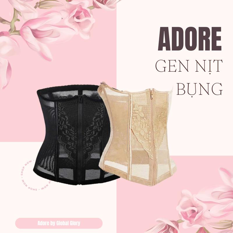 [ADORE LIVE] Gen Nịt Bụng Định Hình Corset Co Giãn Chất Ren Mặc Thoải Mái, Không Lộ Viền Có Khóa Kéo Nữ Women