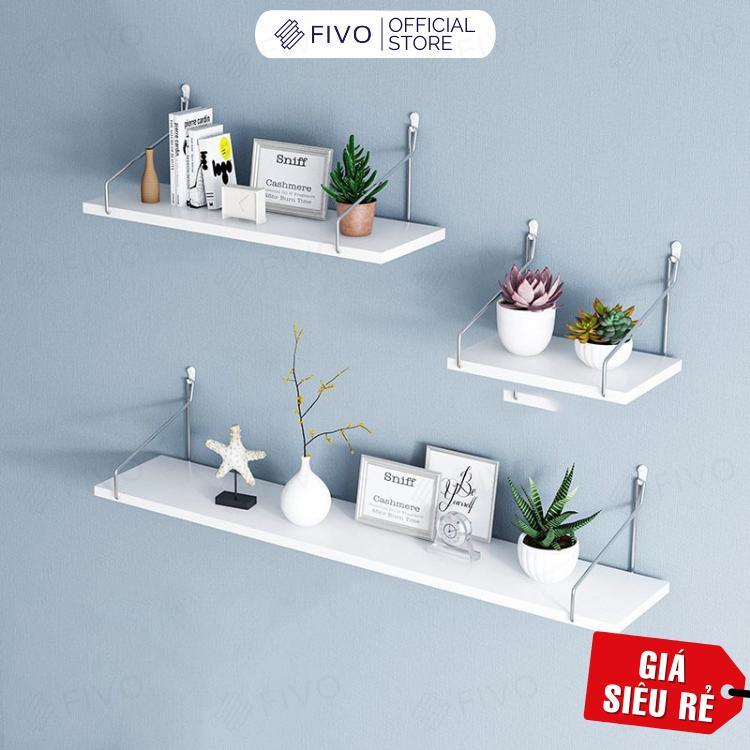  Kệ Treo Tường FIVO FB40 Trang Trí Không Cần Khoan Tặng Kèm Đinh Và Móc Treo Inox Dễ Dàng Gắn Lên Tường Decor Linh Hoạt Đựng Sách Trưng Bày 