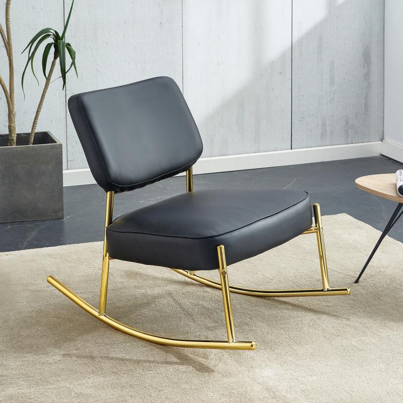 wood furniture,PU material cushioned rocking chair, unique rocking ...