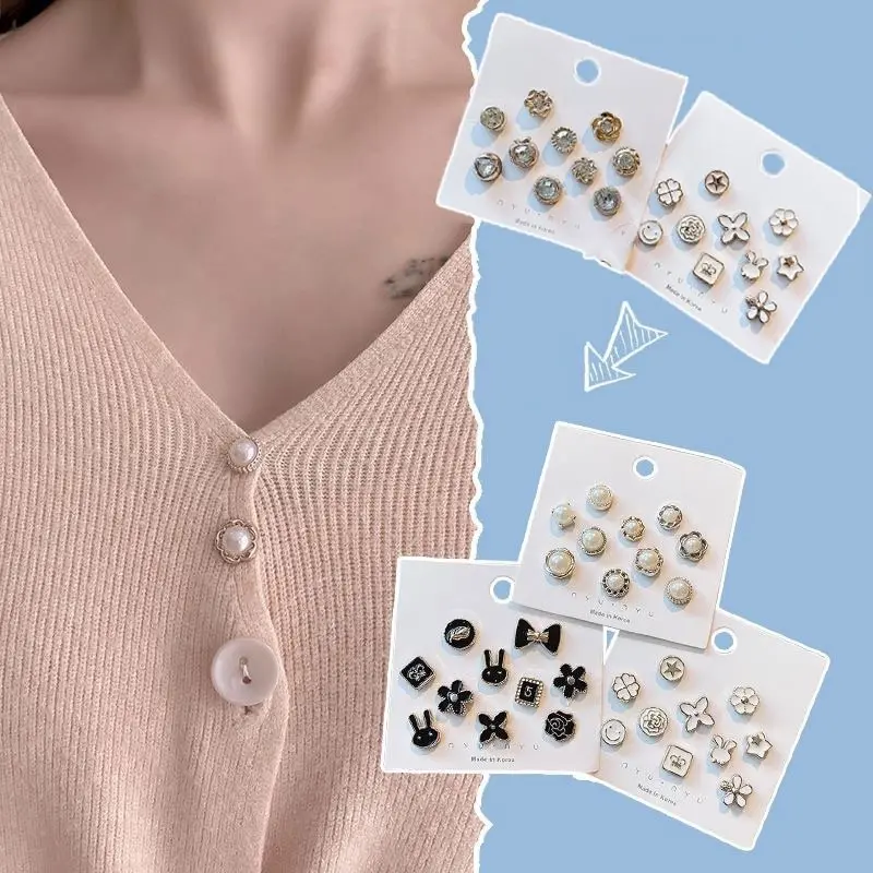 Ghim Cài Quần Thay Đổi Eo, 10 Cái / bộ, Thời Trang Hàn Quốc, Ghim Cài Thắt Lưng, Ngọc Trai, Ghim Cài Áo Dễ Thương, Trang Sức Cho Nữ 0