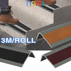 1Roll/3Meter Lis Tangga Pengaman Anti Selip Karet PVC Type L 5cm Step Nosing Tangga Siku+Perekat3M