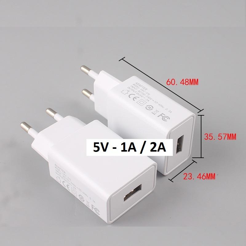  Củ sạc 5V 1A 2A cho thiết bị điện 5W 10W và Dây cáp sạc Micro USB Type C Phụ Kiện 