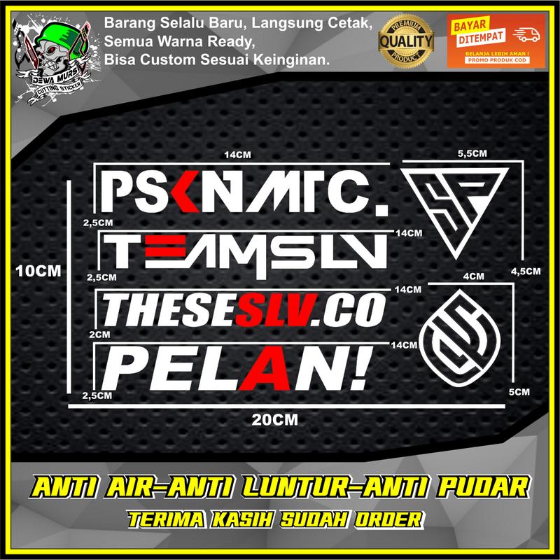 PAKET 6 in 1 Sticker PSKNMTC SP TEAMSLV THESESLV.CO PELAN LOGO 6pcs Cutting Sticker Cocok Buat Kendaraan Motor 0
