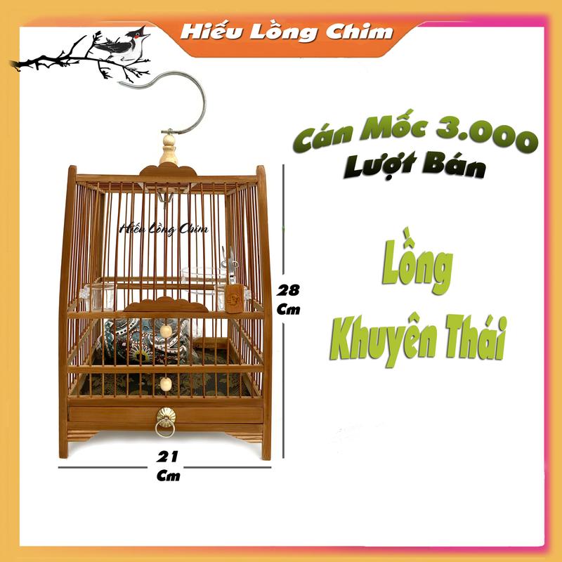 Lồng Chim Khuyên + Chim Hút Mật Phom Thái Chất Liệu Trúc Già Cật Size 21 -28 Ráp Sẵn Thành Lồng