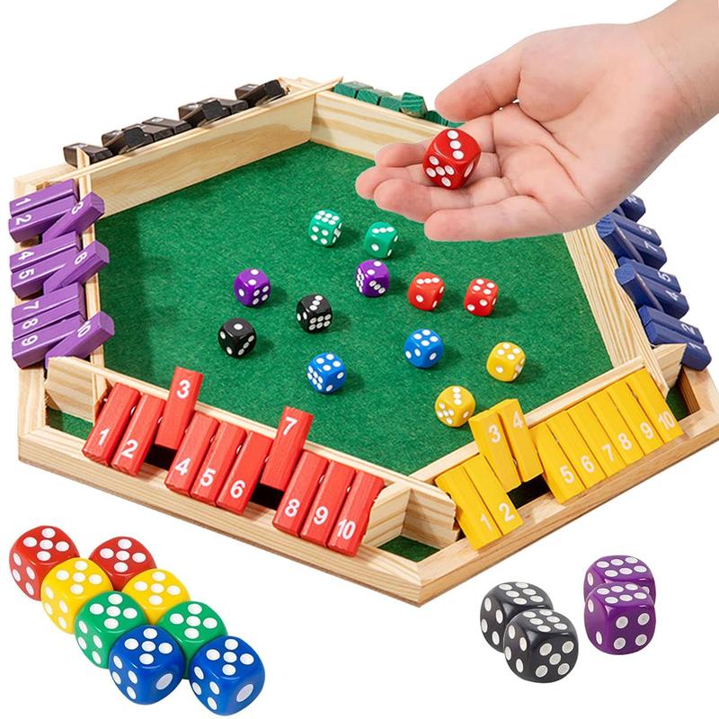 Product Introduction of Wooden Box Dice Game, 1 Set 1-6 Player Tabletop Board Game, Travel Version Suitable for Family Entertainment, Parties, Bars, Perfect for Birthdays and Holiday Gifts 0