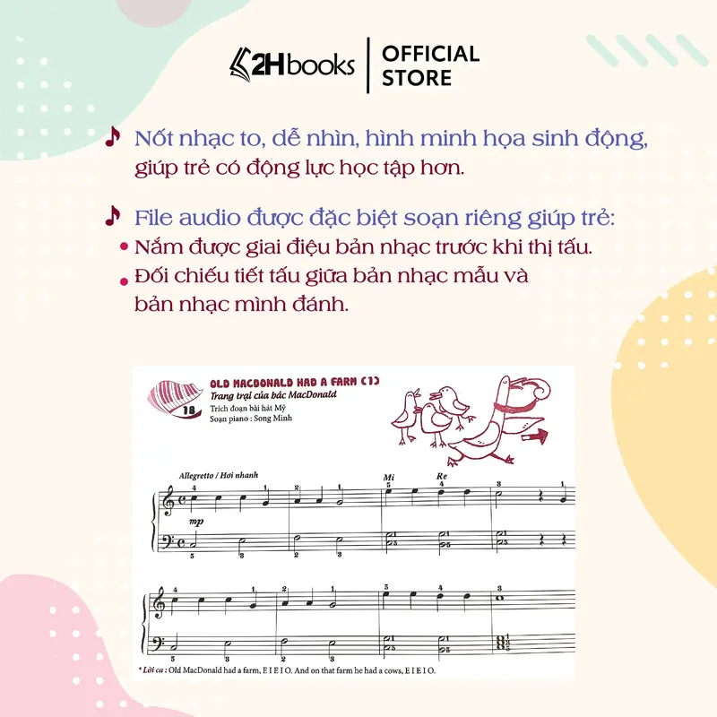 Sách - học piano cho thiếu nhi, Tuyển tập tiểu phẩm piano măng non, piano cho trẻ em - 2H Books 5