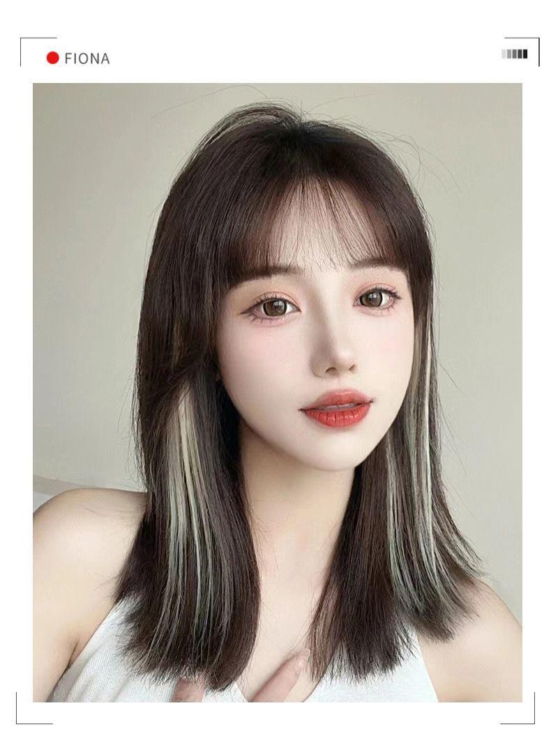 Product Introduction of Wig Set Women's Long Hair Color Ear-Hanging Patch Highlight One Piece Short Hair Seamless Hair Extension Gradient Ear-Hanging Hair-Dyeing Piece 7