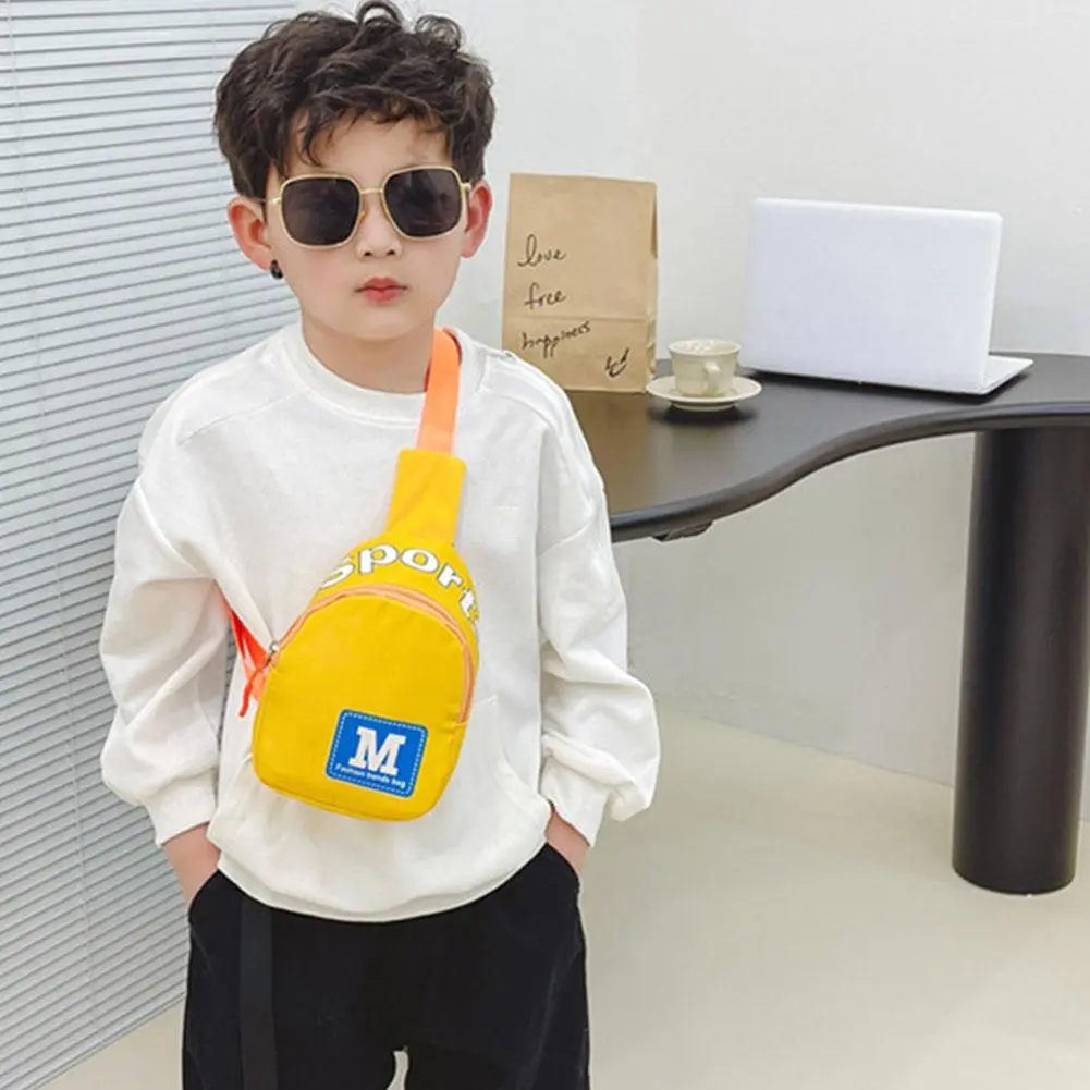 Fashion Candy Color Children's Chest Bag Crossbody Bags Casual Outdoor Shoulder Messenger Bag Kids Bags Unisex