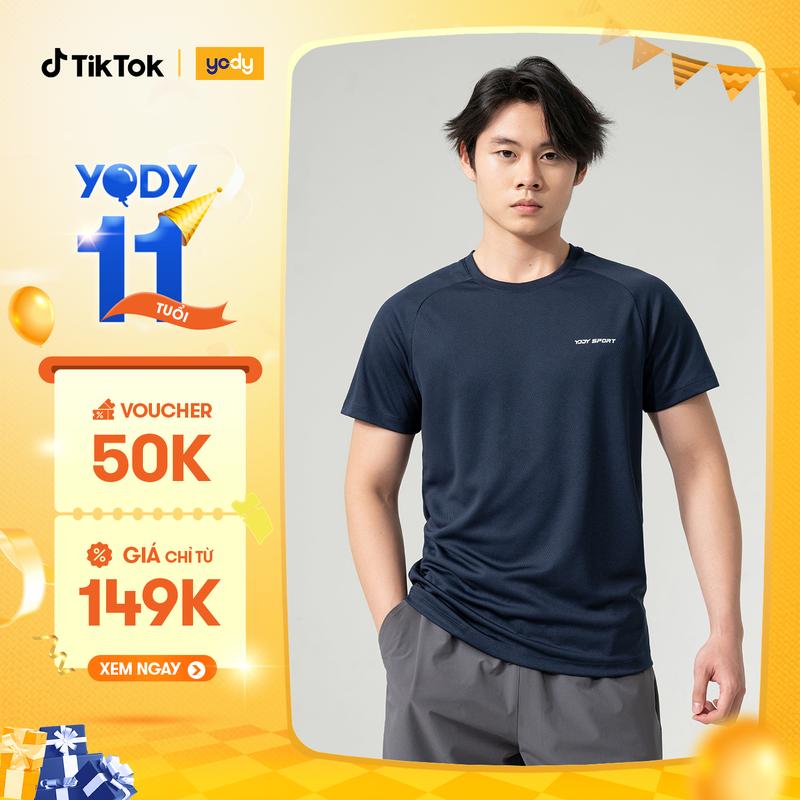 [ Flash sale ] YODY Áo T-Shirt Thể Thao Nam Tay Zaglan STM7073