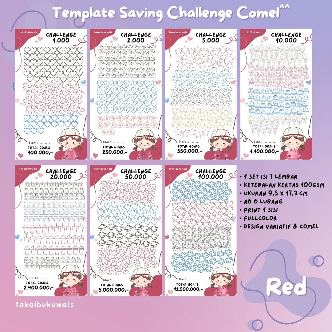 (NEW) KERTAS SAVING CHALLENGE FULLCOLOR COMEL Paper Stationery