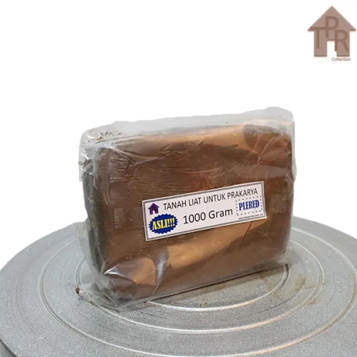Tanah liat kualitas untuk prakarya natural lempung 1000gram - Plered.