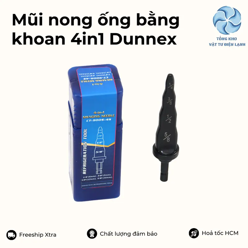 Mũi nong ống đồng bằng khoan 4in1 Dunnex-900S-4S hợp kim nguyên khối 2