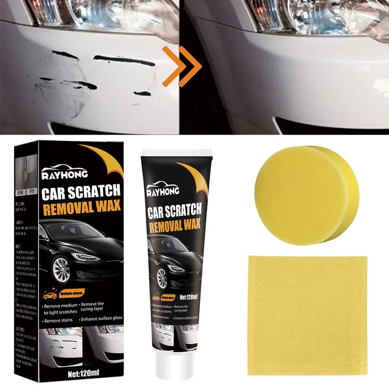 Chất Tẩy Vết Xước Xe Hơi Sáp Phục Hồi Sơn Đánh Bóng Tự Động Chống Thấm Nước 120Ml Kèm Miếng Bọt Biển 6