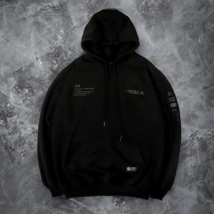 YanisaStore/  Hoodie Black HD - Oya Gakusei - L