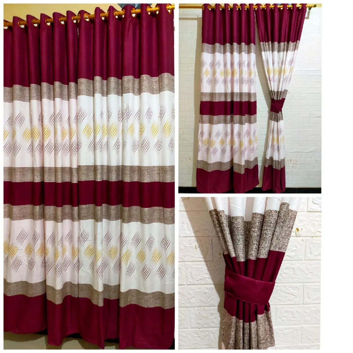 paket 2 pcs Gorden Smokering Elegan dengan Beragam Motif - Dekorasi