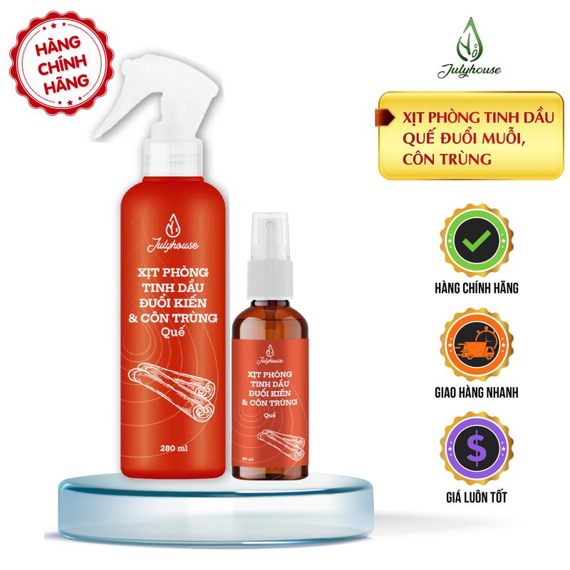 Julyhouse - Bình Xịt Phòng Quế Tinh Dầu Đuỗi Muỗi Và Kiến Ba Khoang