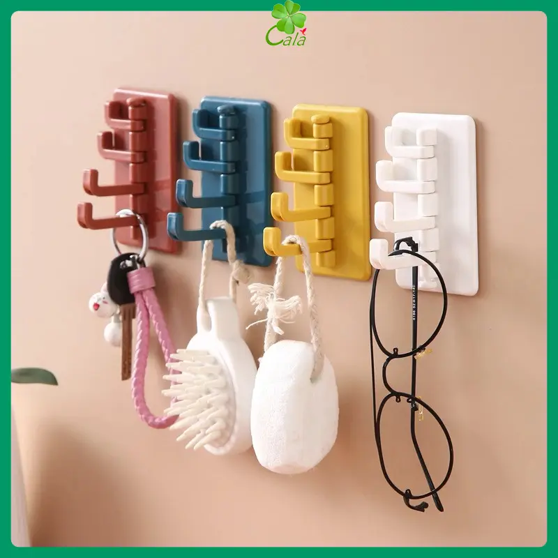 Móc Treo Đồ Dán Tường Đa Năng 4 Chấu Hình Cây Thông - Móc Treo Chìa Khóa, Vật Dụng, Quần Áo Tiện Lợi