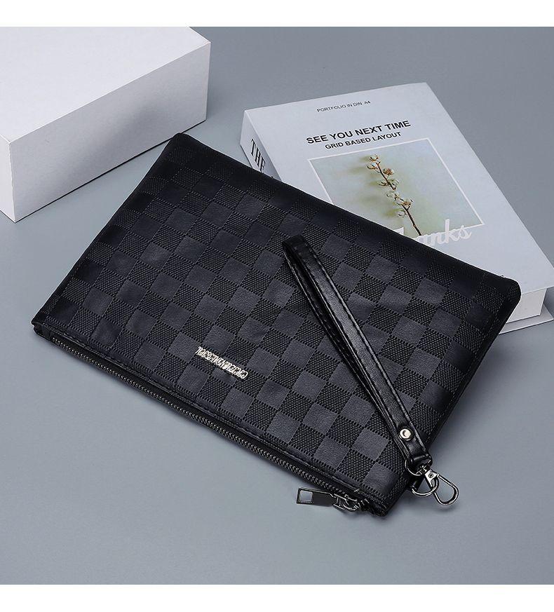 Product Introduction of New Men's Clutch Bag High-end Business Gift Handbag Large Capacity Phone Bag Fashion Clip Bag Soft Leather Envelope Bag 5