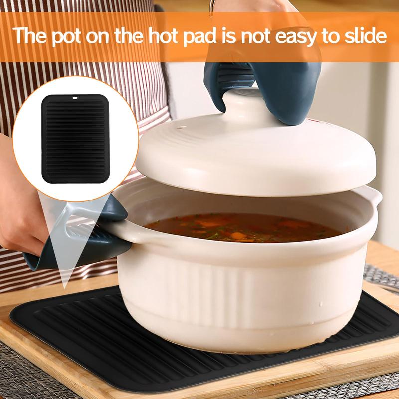 Product Introduction of Silicone Heat Resistant Mat, 2 Counts Non-slip Flexible Durable Kitchen Mat, Kitchen Accessories for Home and Outdoor Use, Coasters 8