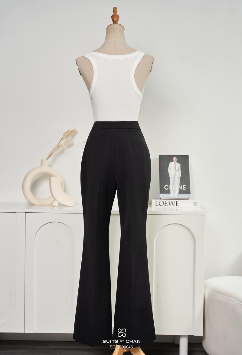 Product Introduction of SUITS BY CHAN - Áo sơ mi kiểu tay dài xếp li tà sau (Ko kèm belt), Quần dài ống loe - VKAO00530 SCQD00046 Nữ Women 53