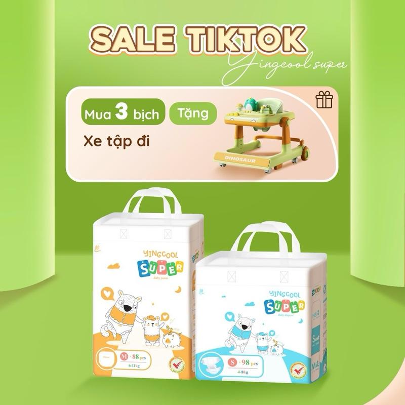 [Tặng 01 Xe Tập đi-combo 3b ] Bỉm YINGCOOL SUPER Size NB104/S98/MD92/MQ88/L80/XL76/XXL72/XXXL72