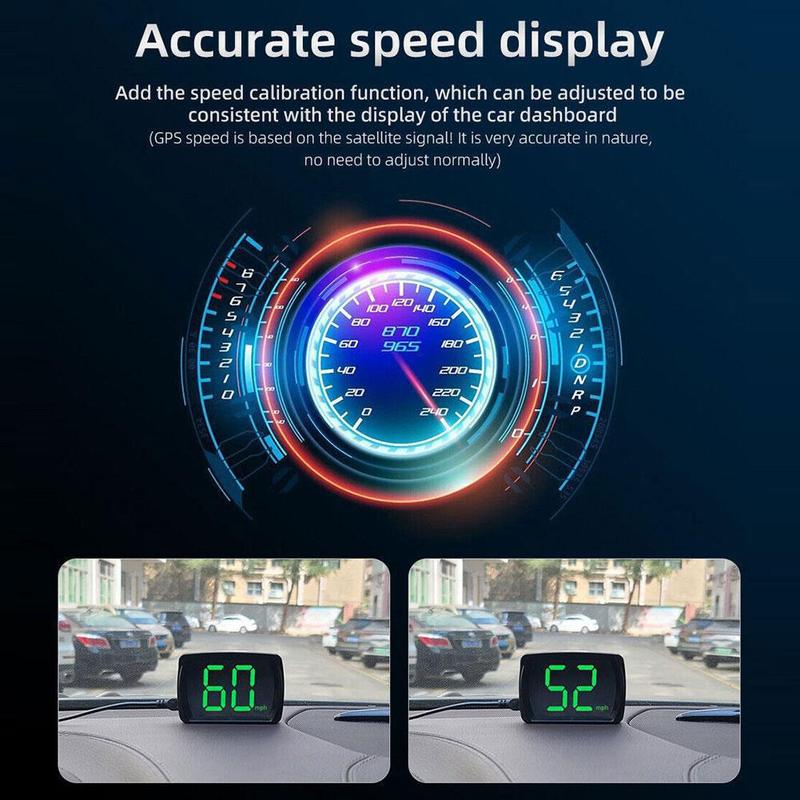 Đồng Hồ Đo Tốc Độ Kỹ Thuật Số, Hud Xe Hơi, Đồng Hồ Đo Tốc Độ GPS, Màn Hình Lật Đầu, Thích Hợp Cho Tất Cả Các Loại Ô Tô, Có Cổng USB Tốc Độ, Cắm Và Chạy, Dễ Sử Dụng 6