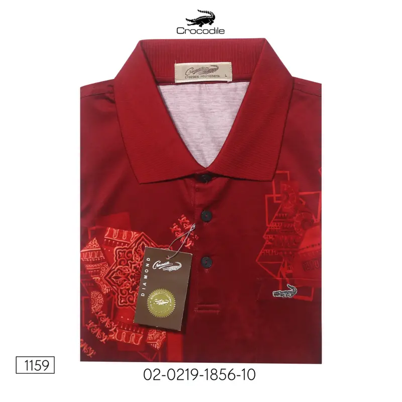 Kaos Kerah Pria Crocodile Diamond / Platinum Katun HALUS 1856 1