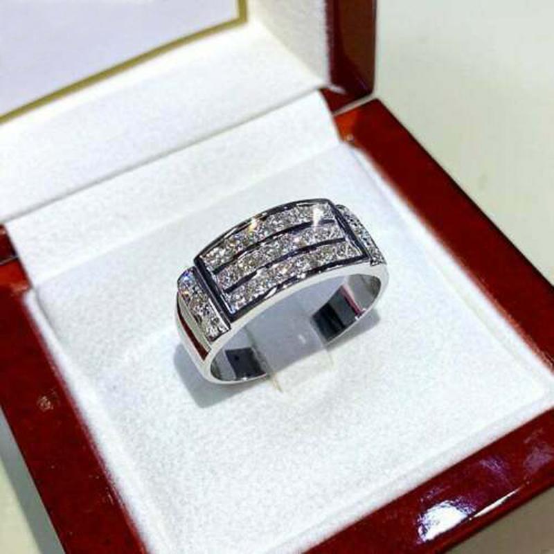 Product Introduction of Engagement Ring Full Bright White Cube New Trend Wedding Jewelry 1