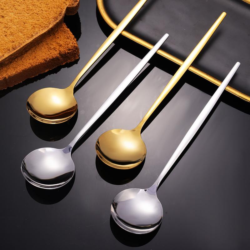 Product Introduction of Stainless Steel Forks Spoons Western-style Food Steak Tableware Simple High-quality Gold Silver Soup Spoons Thin Style Portuguese Tableware for Kitchen Restaurant Hotel 20