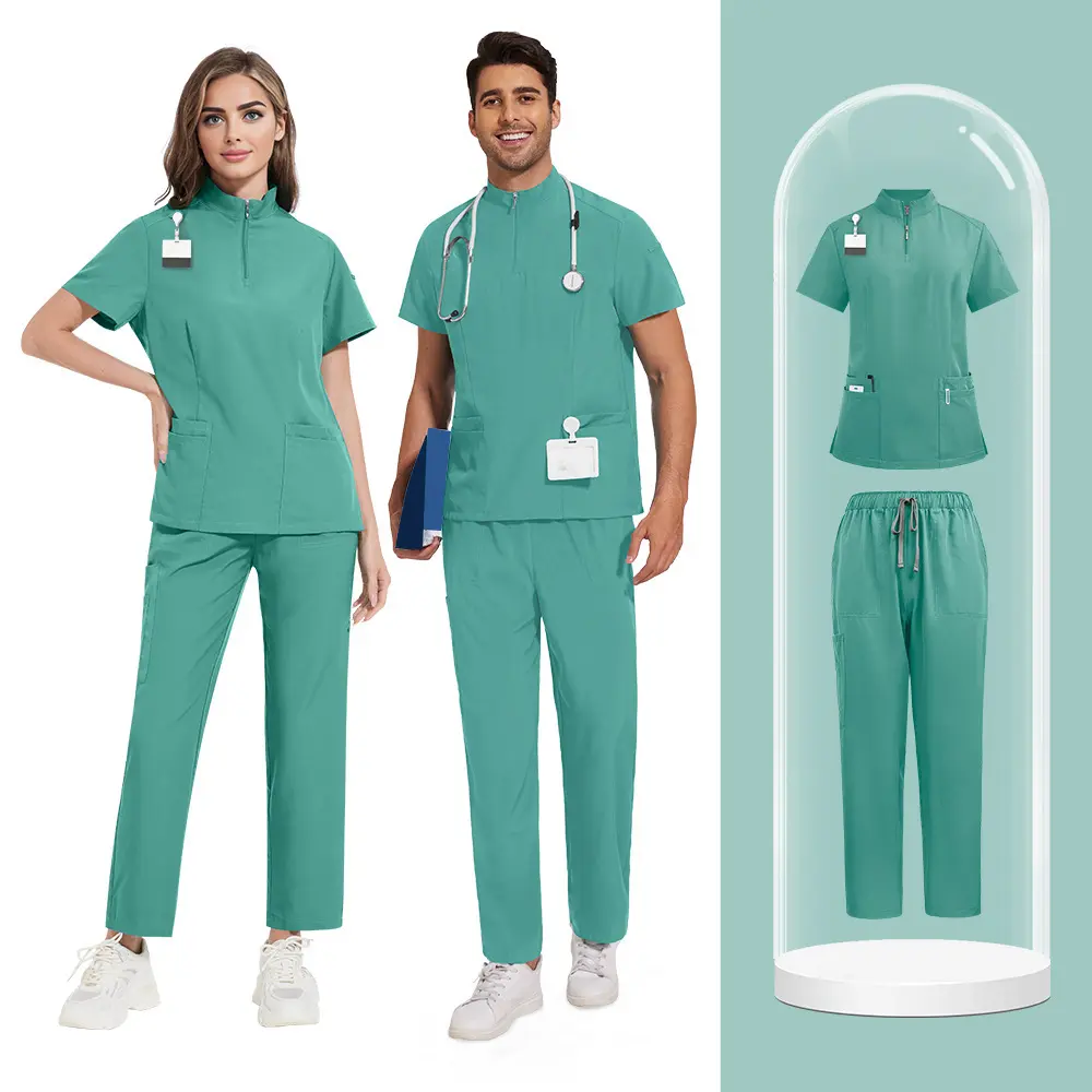 Unisex Solid Color Dental Clinic Scrub Set |   Surgical Hospital Uniform |   Top & Pants |   Comfort Workwear for Doctors & Nurses |   Trendy & Breathable