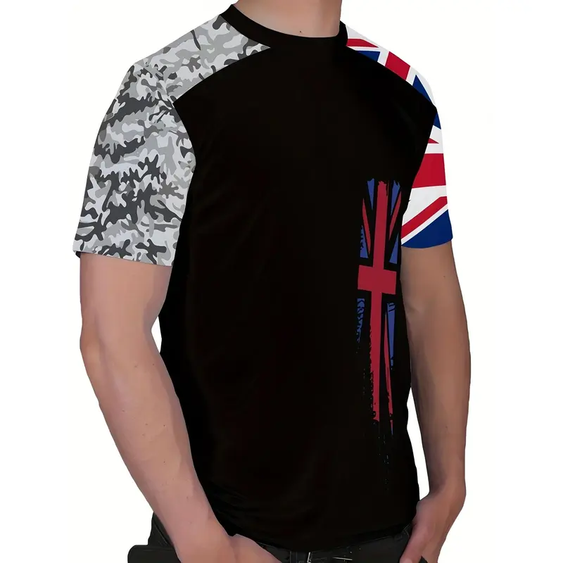 [Graphic Printed Fashion Tshirt] Men's Fashion Casual Round Neck 3D Graphic Printed T-shirt 5