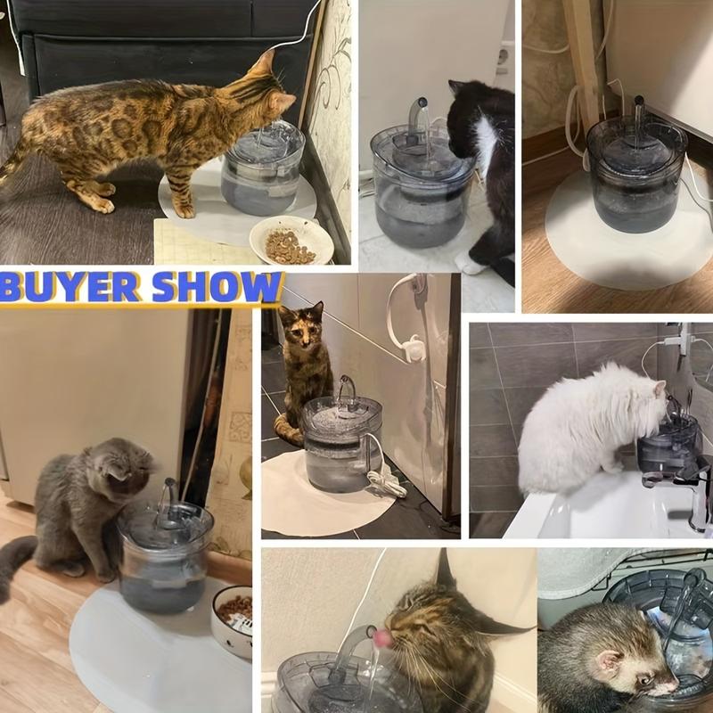 Product Introduction of 1.8L Smart Cat Water Dispenser with Faucet, Dog Water Dispenser, Transparent Water Dispenser, Pet Water Filter Feeder 2
