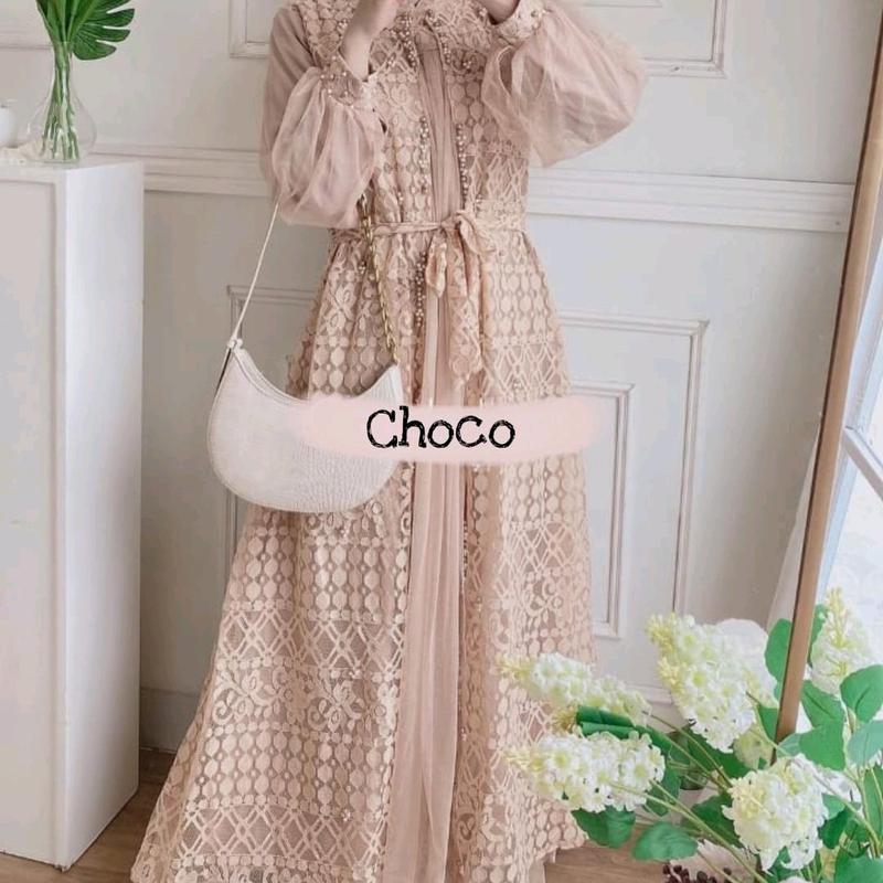 HARVA BRUKAT DRESS / DRESS  PESTA /  DRESS KONDANGAN / DRESS SERAGAMAN 3